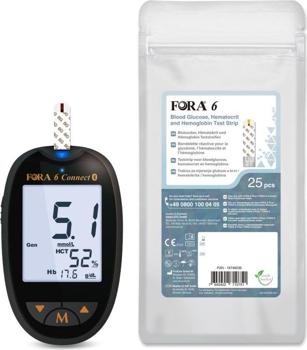 Actual product image Fora 6 Connect Bluetooth incl. Total Cholesterol Test Strips (Cholesterol tests)