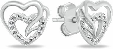 Brilio Silver - Charming long bicolor earrings with flowers K EA1118W