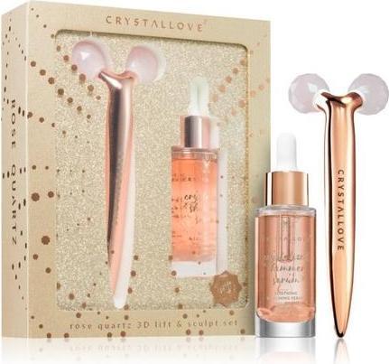 Actual product image Crystallove Golden Rose Quartz 3D Lift & Sculpt Set - for lifting and sculpting the skin