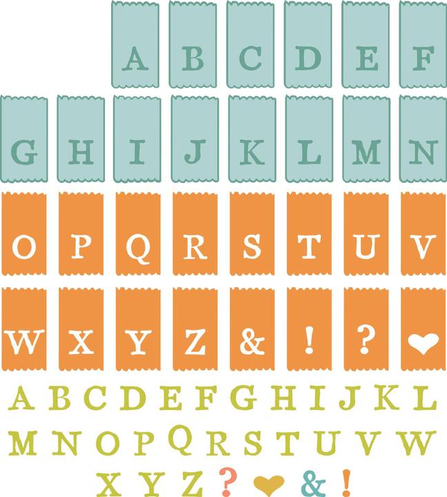 Nutritional values and ingredients Sizzix Framelits punching template and Clear Stamps "Tab Stamp Alpha by 49 and Market" (70 x)