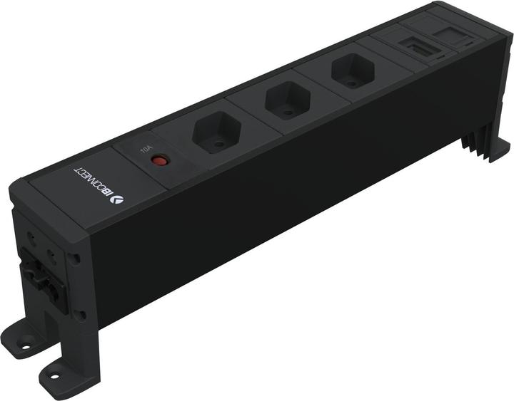 IB Connect Ciabatta elettrica CUBO nera 3x tipo 13 1x RJ45 1x HDMI (1 x, RJ45, Tipo 13, HDMI, 0.33 m)