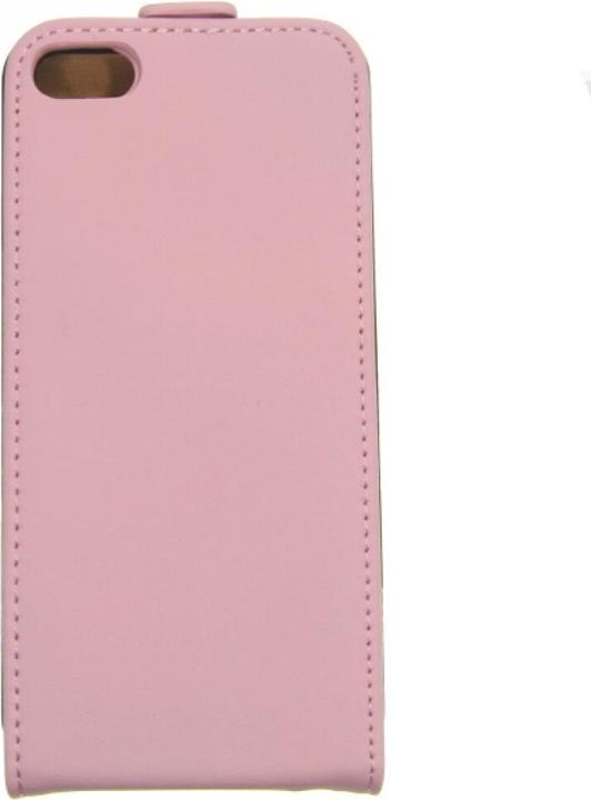 Produktbild OEM Slim Leder Flip Case für iPhone 5, 5SE rosa (Apple iPhone 5, Apple iPhone SE)