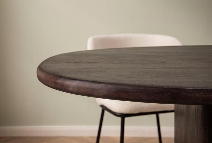 Actual product image FineBuy Dining room table Dining table 180 cm wood dark brown Kitchen table kidney shape (180 x 90 x 75 cm)