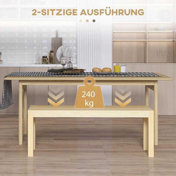 Produktbild Swisshandel24 Sitzbank 2-Sitzer, Landhausstil, Kiefernholz, Natur, 120x33x45cm (120 cm)