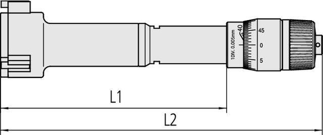 Productafbeelding Mitutoyo 3-punts binnenschroefmaat 25-30 mm met TiN-gecoate meetvlakken (mm)