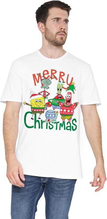 Immagine prodotto Spongebob Squarepants Merry Christmas Maglietta Gruppo Uomo (S)