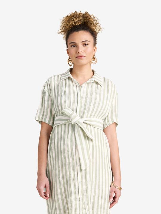 Envie de Fraise Hemdblusenkleid für Schwangerschaft und Stillzeit mit breiten Streifen