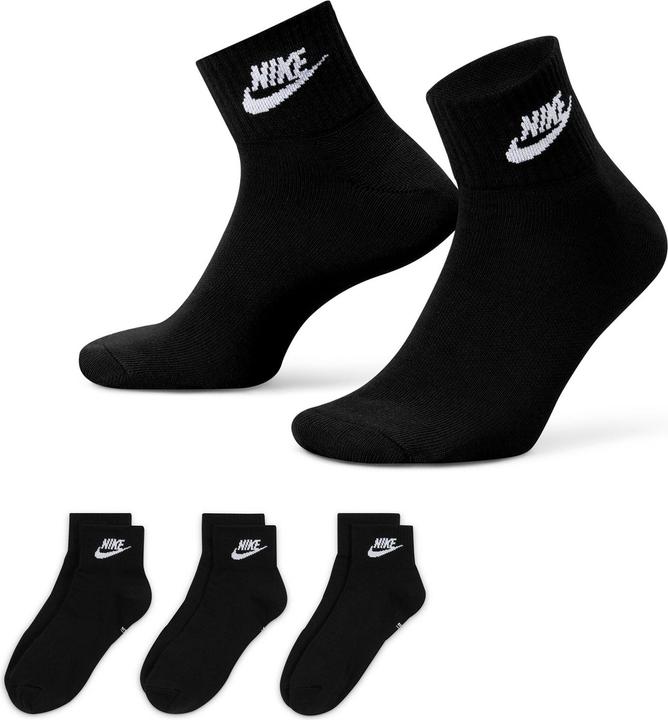 Produktbild Nike Everyday Essential Ankle, Black/White XL (3er Pack, 46 - 50)