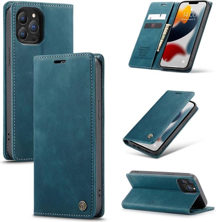 Actual product image König Design Case Mobile Protection for Apple iPhone 13 Pro Case Flip Cover Case Cover Blue New (Apple iPhone 13 Pro)