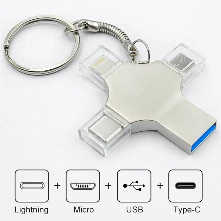 Image du produit Hermex Clé USB 4 en 1 Clé Lightning Clé de données Lecteur flash USB Drive (32 Go, USB-C)