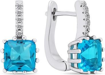 Brilio Silver - Original silver earrings with lightue zircons EA670WAQ