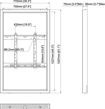 Produktbild Multibrackets Fix Monitor Ständer 55", Freistehend, Stahl