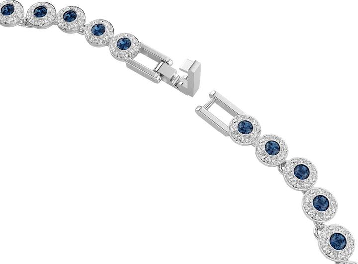 Produktbild Swarovski Una Angelic Tennis Halskette Rundschliff Blau Rhodiniert (Swarovski Metall)
