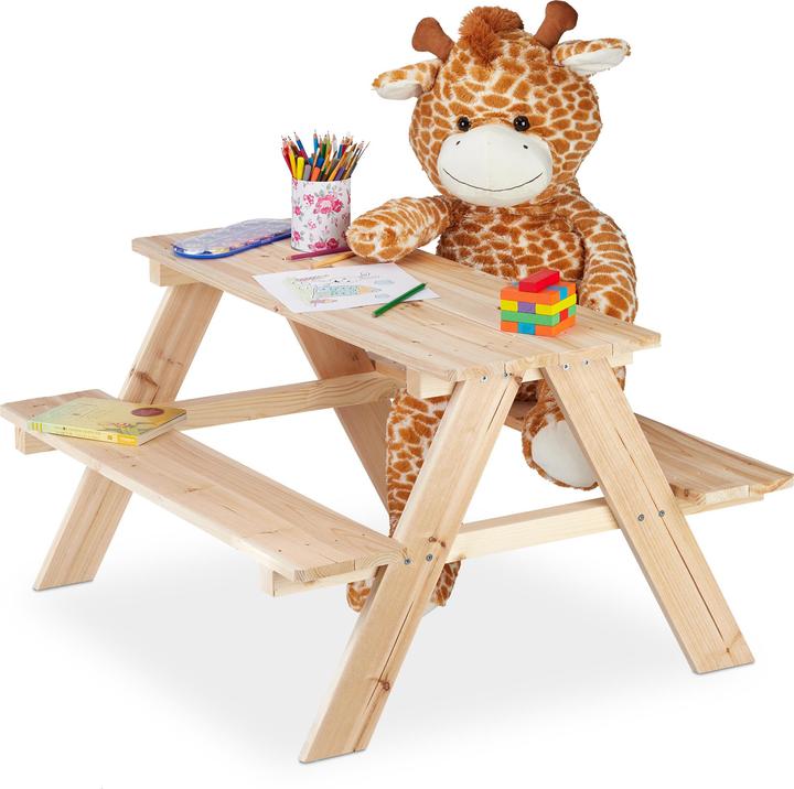 Relaxdays Ensemble table banc enfants, en bois
