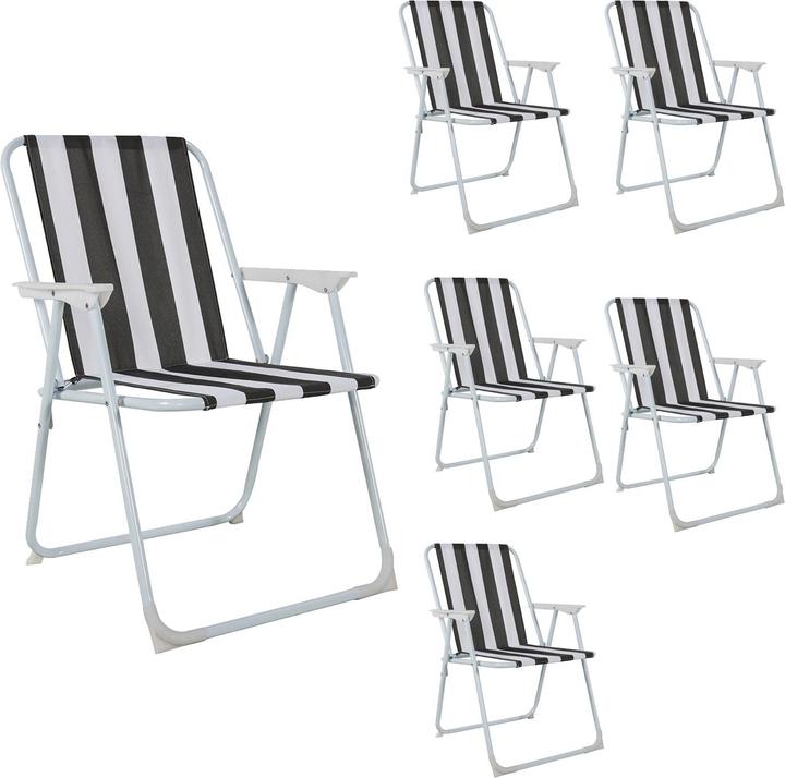 Produktbild Mojawo 6 Stück Campingstuhl Klappstuhl Regiestuhl Gartenstuhl Anthrazit/Weiss
