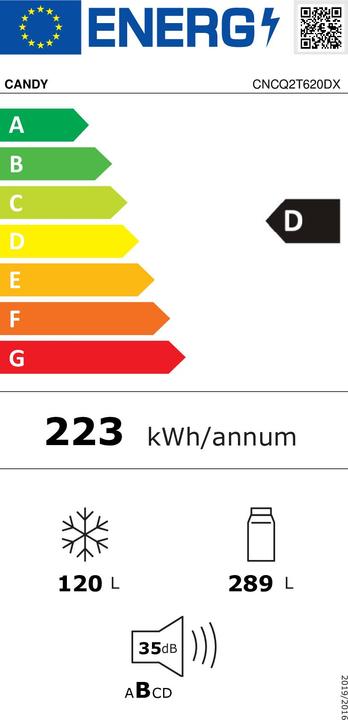 Energy Label Candy CNCQ2T620DX (409 l)