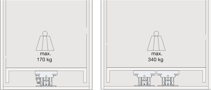 Productafbeelding HAWA Hoge kastfronten met volledig uittrekbare lopers -FORTE voor houten constructies