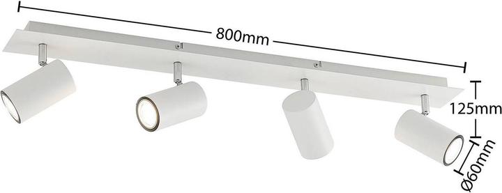 Immagine prodotto Lindby Faretto da soffitto Joffrey, 4 luci, 80 cm, bianco (GU10)