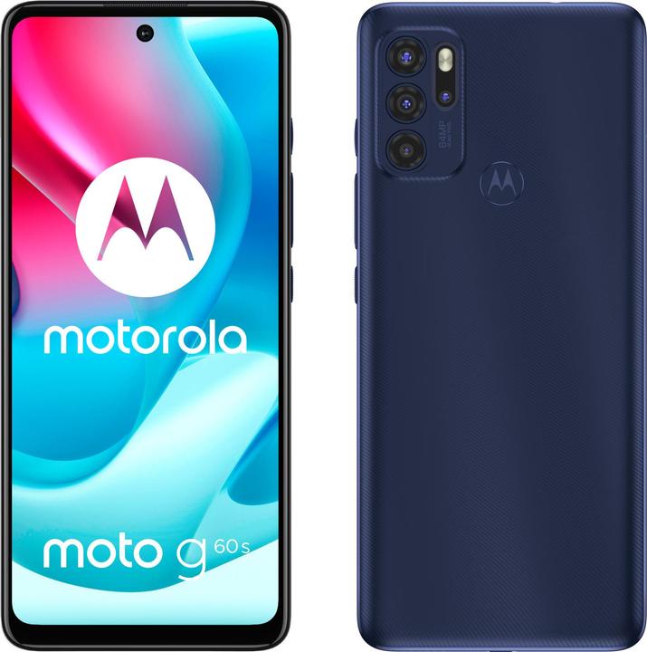 Produktbild Motorola Moto G60S (128 GB, Ink Blue, 6.80", Hybrid Dual SIM, 64 Mpx, 4G)