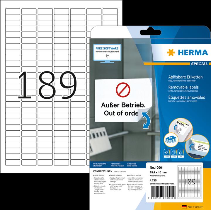 Produktbild HERMA Ablösbare Etiketten A4
