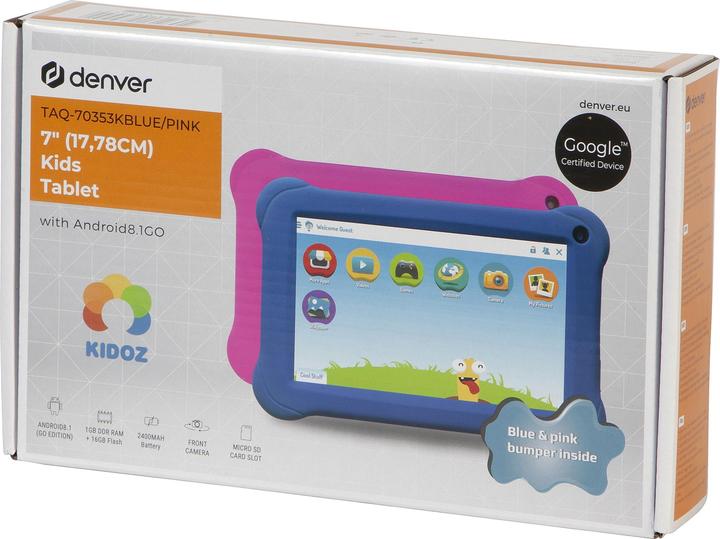 Denver TAQ-70353KBLUE/PINK (nur WLAN, 7", 16 GB, Blue, Pink)