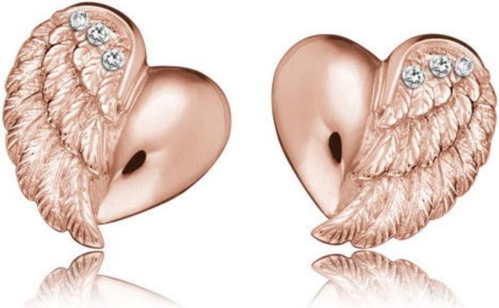 Actual product image Engelsrufer Stud earrings heart wings rose gold (925 silver)