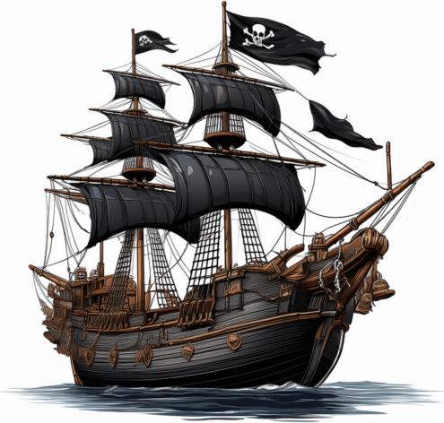 Produktbild Bügelbilder Bügelbild Schwarzes Piratenschiff