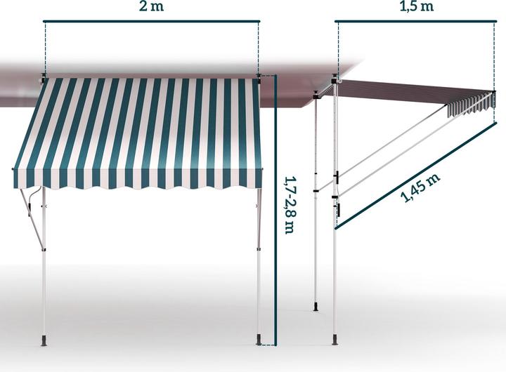 Produktbild Outsunny Klemmmarkise mit Handkurbel (2 m)