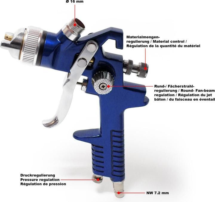 Produktbild XPOtool HVLP-3000 Lackierpistole 2,0mm Düse Spritzpistole Sprühpistole