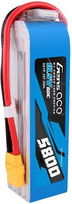 Produktbild Gens Ace 5800mAh 60C 18.5V 5S1P Lipo Battery Pack with XT90 plug (18.50 V, 5800 mAh)