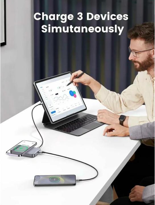 Productafbeelding Ugreen UGREEN10000mAhMagnetischeDraadlozePowerBank(SpaceGray) 15086 (10000 mAh, 20 W, 37 Wh)