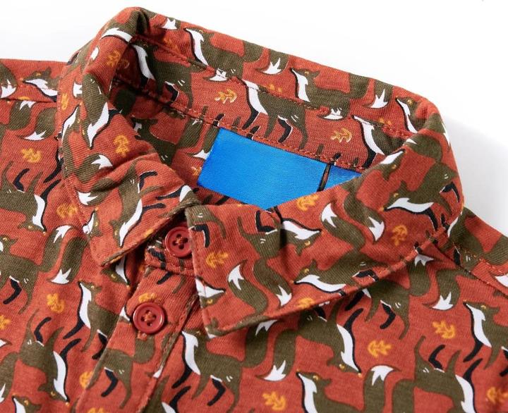 Immagine prodotto VidaXL Camicia da bambino marrone ruggine 140,Materiale: 100 % cotone,Colore (140)