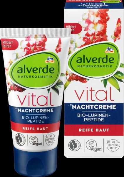dm alverde Crema da notte Peptidi organici vitali di lupino (Crema notte)