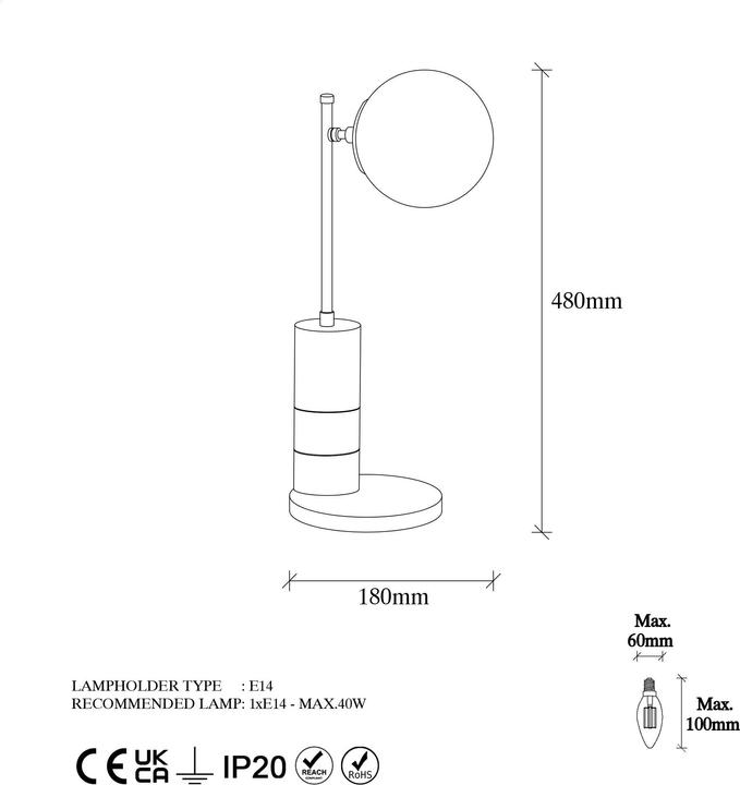 Actual product image Hanah Home Amara (E14)