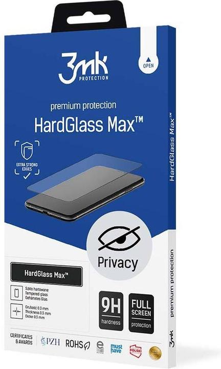 Immagine prodotto 3MK HardGlass Max Privacy ekrano apsauga, Apple, iPhone XS, grūdintas stiklas, skaidrus/Juodas (1 Pezzo/i, Apple iPhone XS)