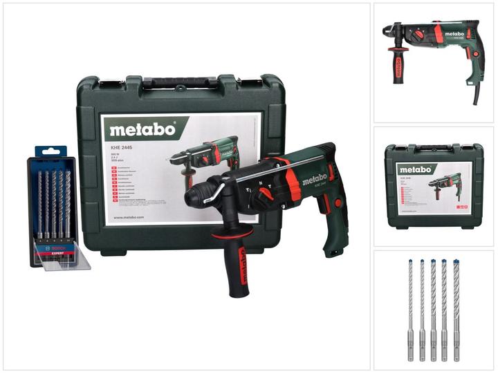 Actual product image Metabo KHE 2445 combi hammer 800 W 2,4 J SDS plus + 5 pcs. hammer drill set + case (Electrical connection)