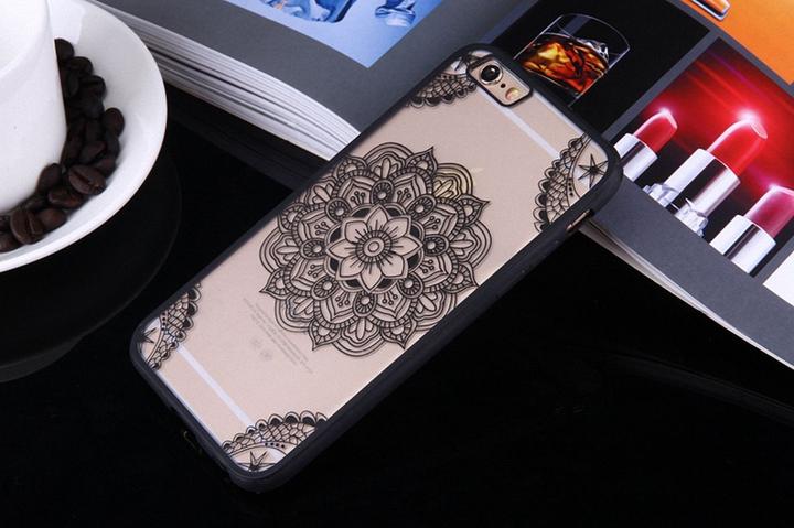 Produktbild König Design Apple iPhone SE 2020 Handy Hülle Mandala Case Cover Indianische Spitze Schwarz (Apple iPhone SE (2nd Gen))
