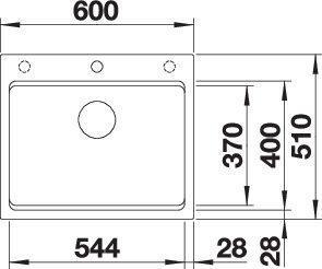 Actual product image Blanco Etagon 6 (Fitted sink with draining board, 60 cm, 51 cm)