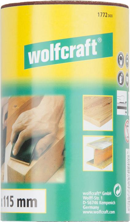 Produktbild wolfcraft wolfcraft 1 Schleifpapierrolle Kor. K40, 5mx115mm (40)