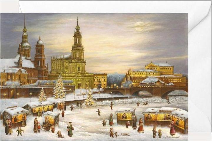Immagine prodotto Olewinski & Tochter 2288 - Cartolina pieghevole di Natale "Dresden Court Church (1 pz.)