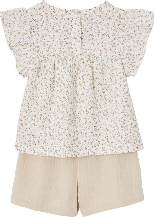 Vertbaudet Festliches Mädchen-Set: Bluse & Shorts aus Musselin