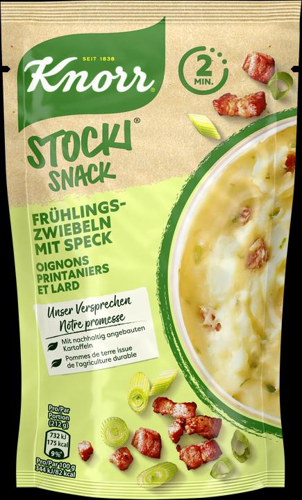 Actual product image Knorr Stocki snack with spring onions, bacon and Swiss potatoes (42 g)