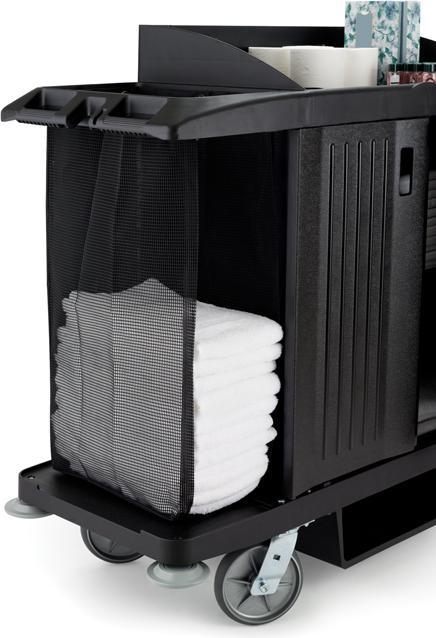 Produktbild Rubbermaid Hotelwagen gross Schwarz aus Kunststoff mit Beutelhalter (1 Stk.)