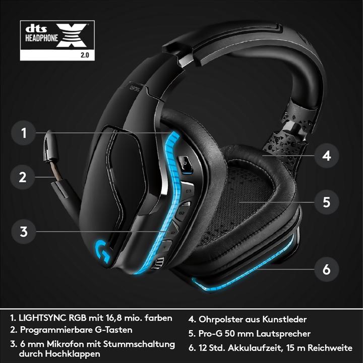 Image du produit Logitech G G935 Son surround sans fil 7.1 LIGHTSYNC pour les jeux - 2,4 GHz - EMEA (Sans fil)
