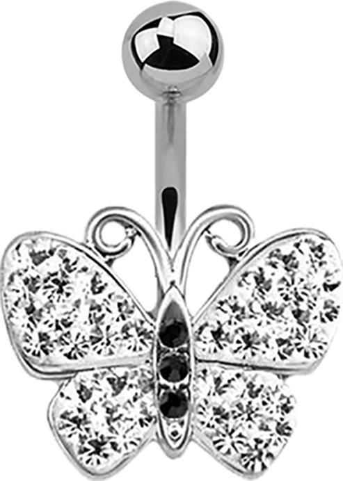 Star Piercing Banane silber Schmetterling silber (ohne Messing, Chirurgenstahl 316L)