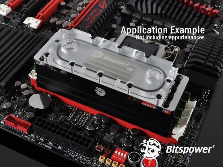 Bitspower Universal RAM Module Water Cooling Set for 4 Banks 4-DIMMs V2 Clear