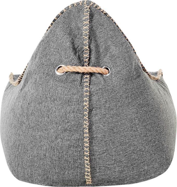 Actual product image Beliani Grey LINEN DROP beanbag