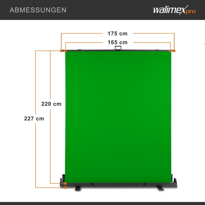 Produktbild Walimex pro Roll-up Panel Hintergrund grün 165x220 (176.50 cm, 226 cm)