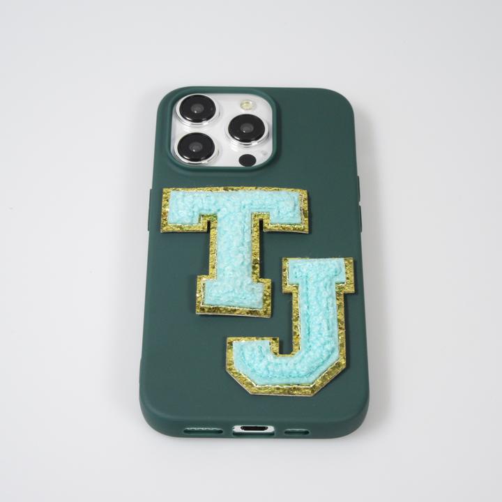 Produktbild PhoneLook Sticker Aufkleber für Handy/Tablet/Computer 3D gestickt Türkis Buchstabe Q