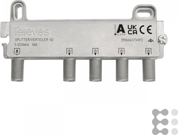 Actual product image Televes VT49FZ 4-way distributor 5-1218MHz VD 9dB (9 dB, Manifolds and Branchers)